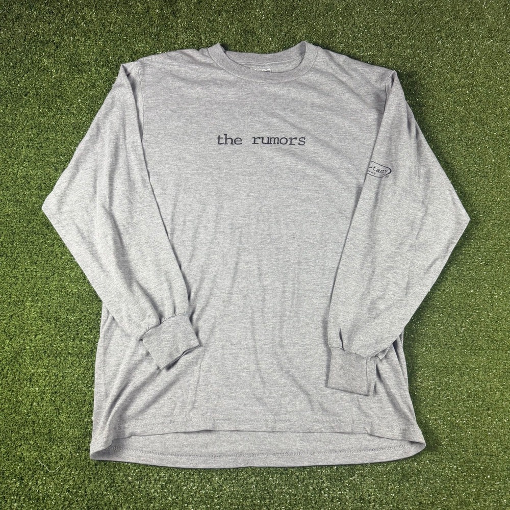 Jerzees The Rumors Band Long Sleeve T-Shirt Gray Ear-X-Tacy Records Mens Medium